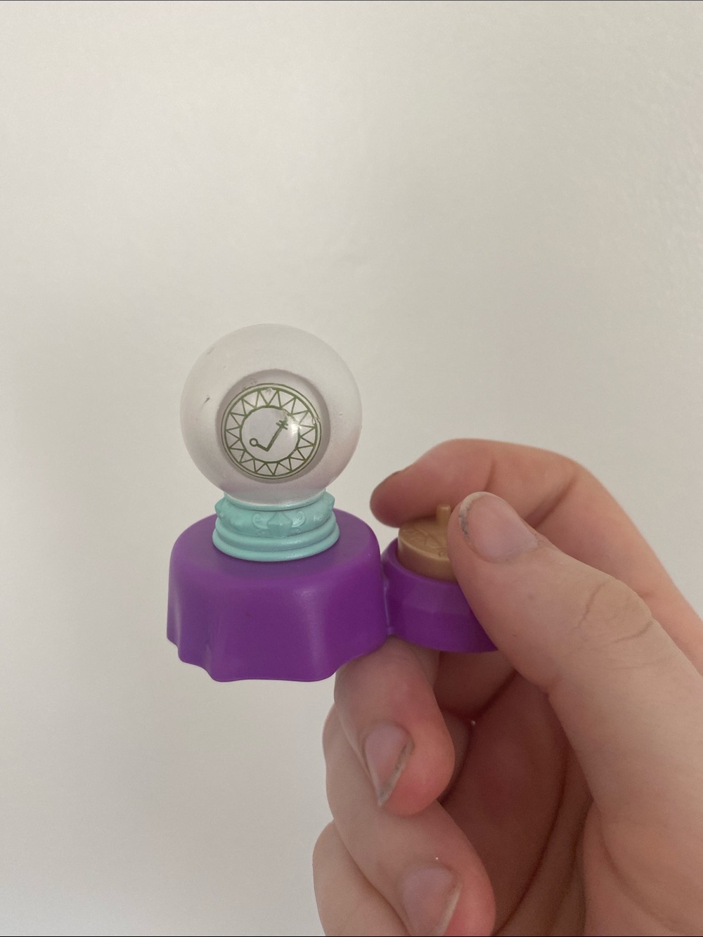 Purple and White Mini Crystal Ball Toy Accessory for Dolls